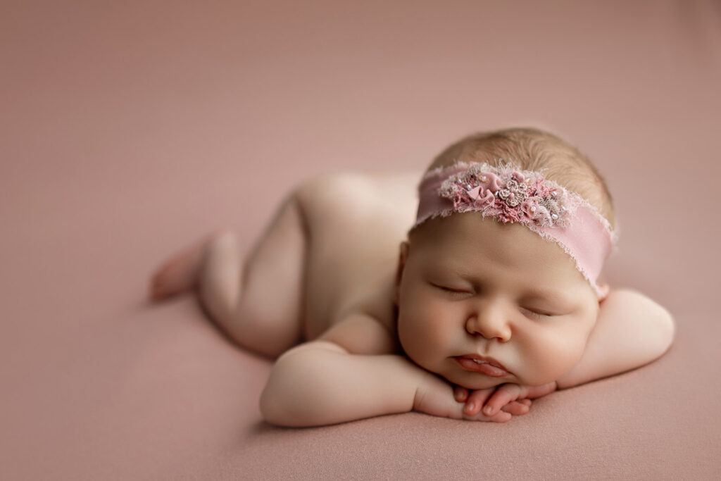 baby sleeping during newborn photography session